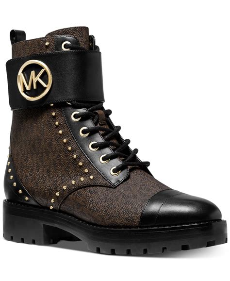 michael kors boots brown and black|michael kors wedge boots brown.